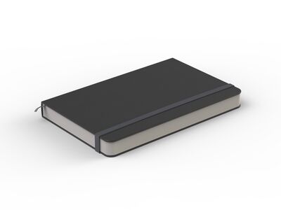Leather Black A5 Agenda 01 3D Model