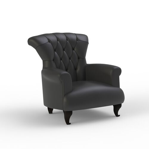 Armchair Classic Leather Black_03