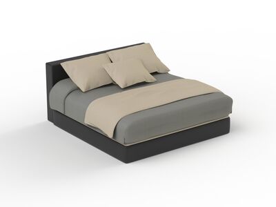 Bed Double Brown Wood_02
