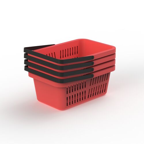 Basket Shopping Plastic Red_01