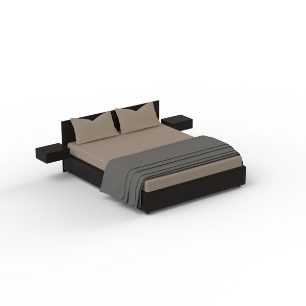 Bed Double Brown Wood_01