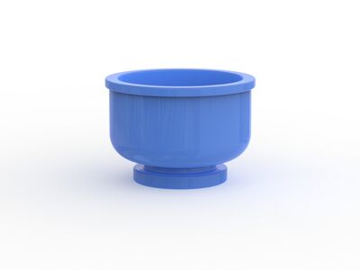 Ceramic Blue Round Bowl 04 3D Model