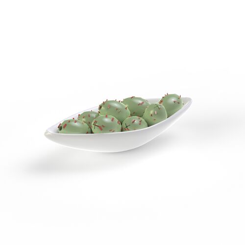 Ceramic White Olive Spicy Bowl 01 3D Model