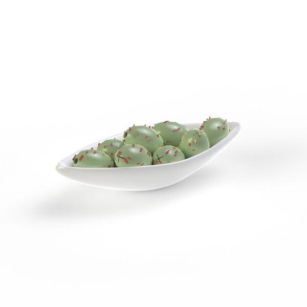 Bowl Ceramic White Olive Spicy_01