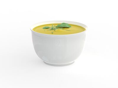 Ceramic White Round Soup Bowl 01 3D Model