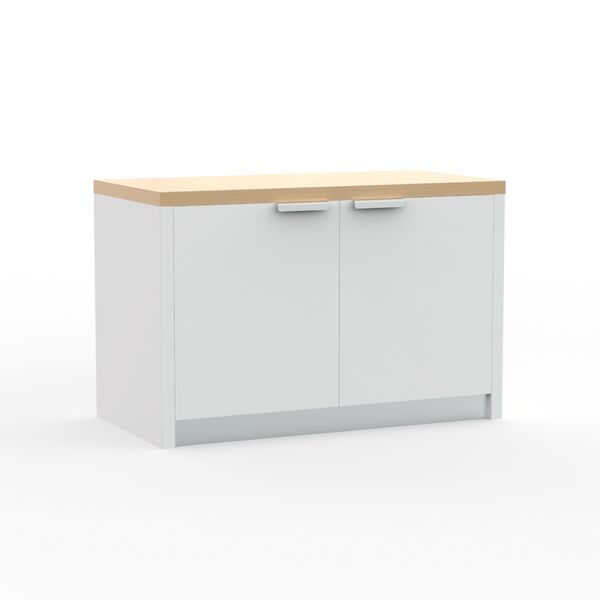 Cabinet Double White Wood Top Kitchen_01