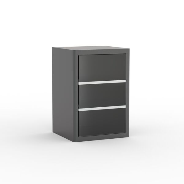 Cabinet Single Black with glass_01