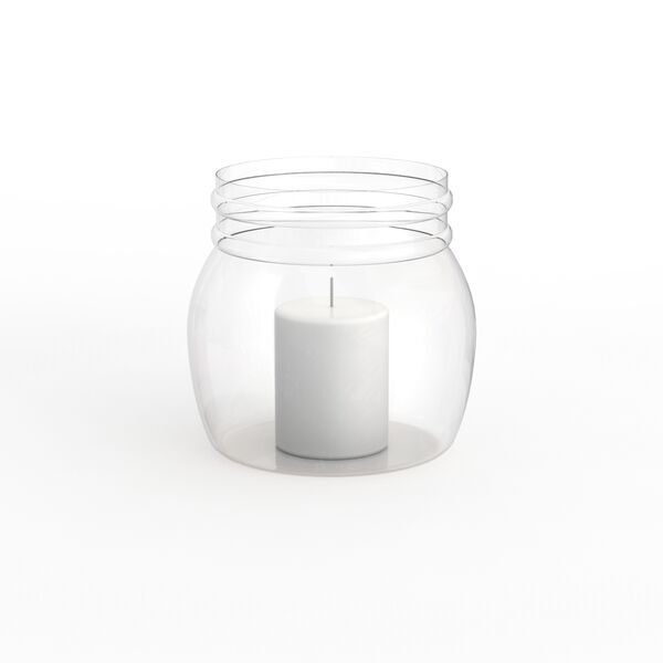 Candle White Glass Pot_01