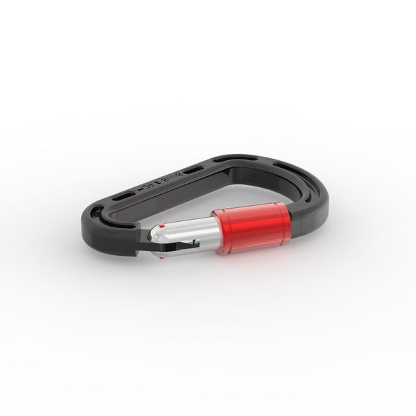 Carabiner Black Red Metal_01