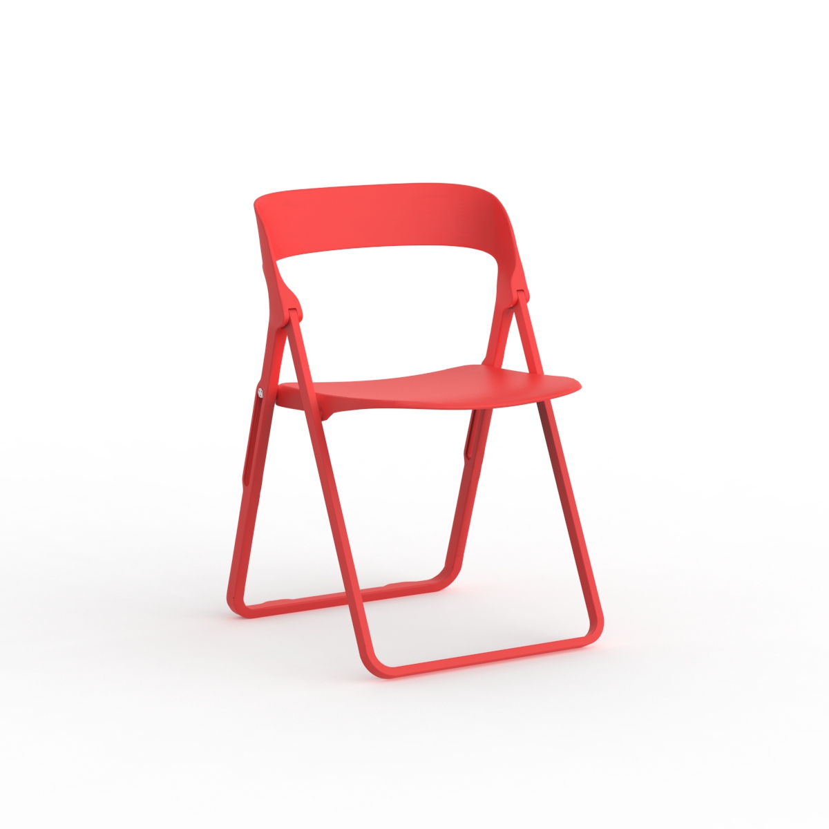 Foldable Red Metal Chair 01 3D Model