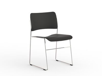 Modern Metal Structure And Plastic Seat Chair 07 3D Model