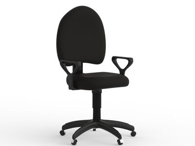 Office Black Plastic Chair 01 3D Model