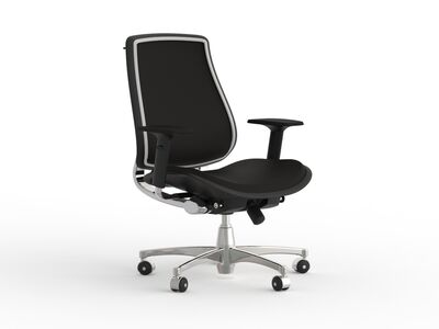 Office Metal Structure Black Seat Chair 05 3D Model