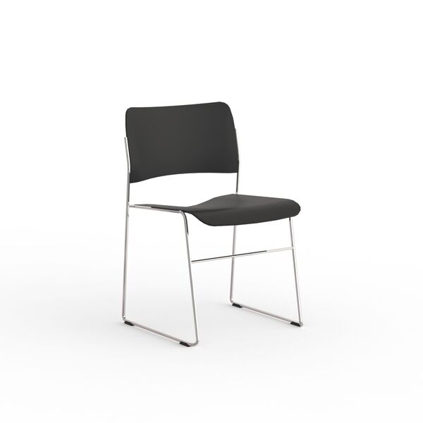 Chair Modern Metal Structure and Plastic Seat_07