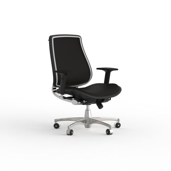 Chair Office Metal Structure Black Seat_05