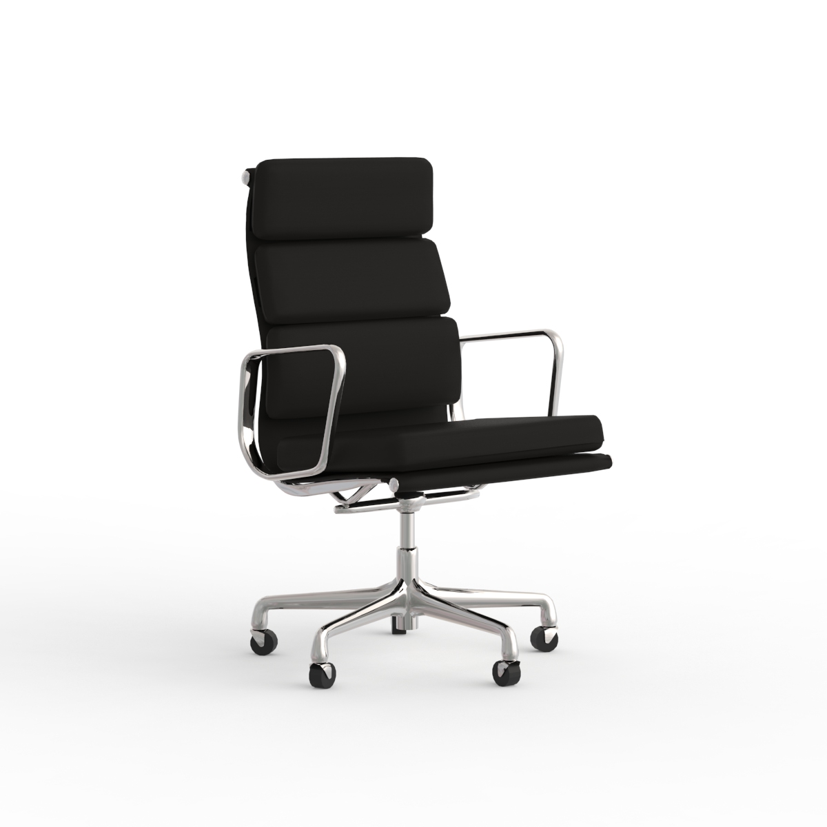 Office Metal And Leather Chair 03 3D Model