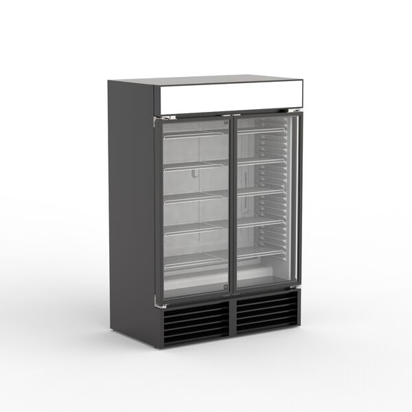 Cooler Black Double Glass Door_01