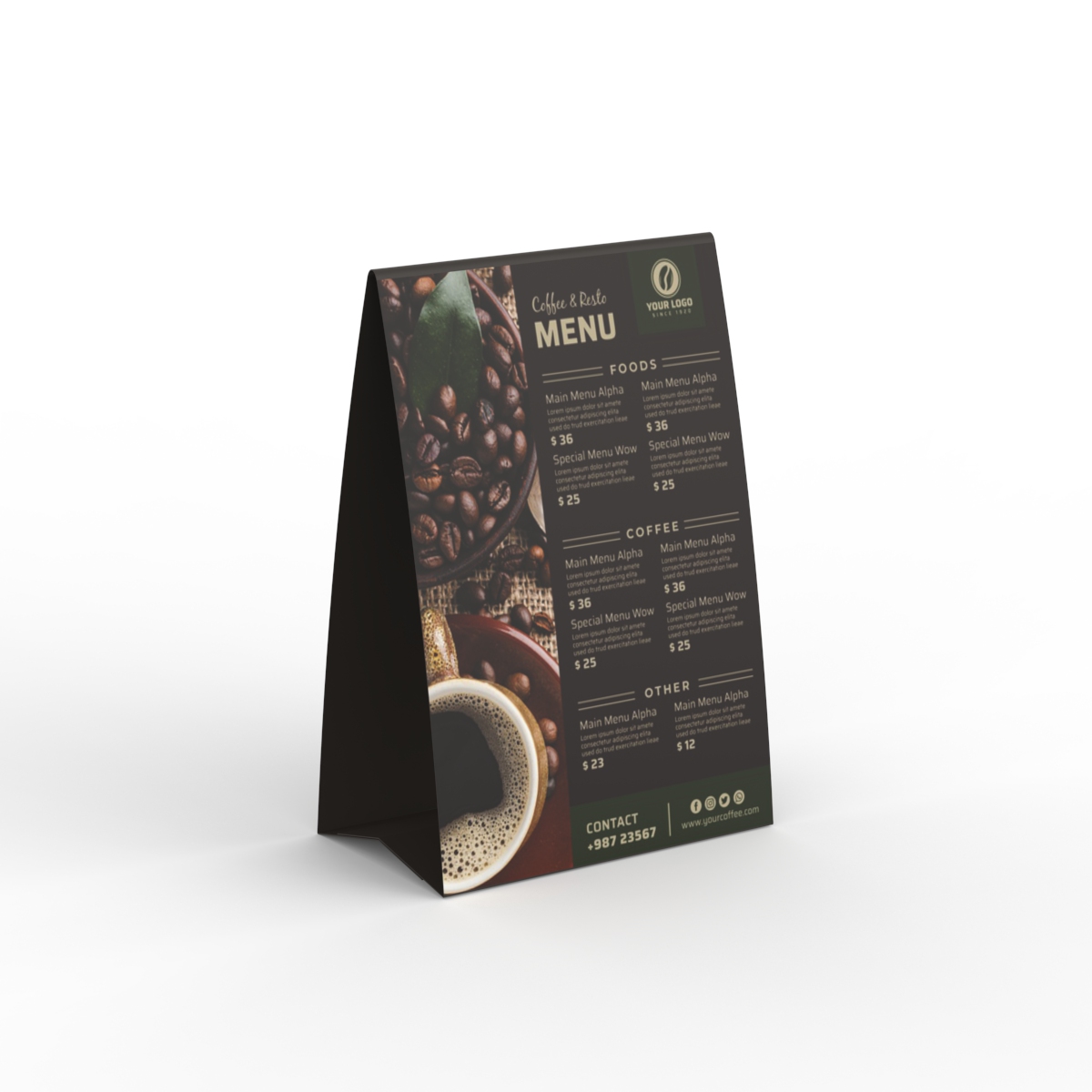 Cardboard Menu Desk 01 3D Model