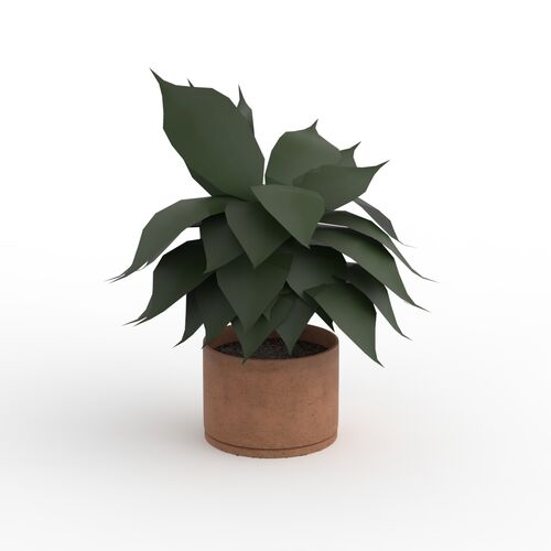 With Plant Flowerpot 03 3D Model