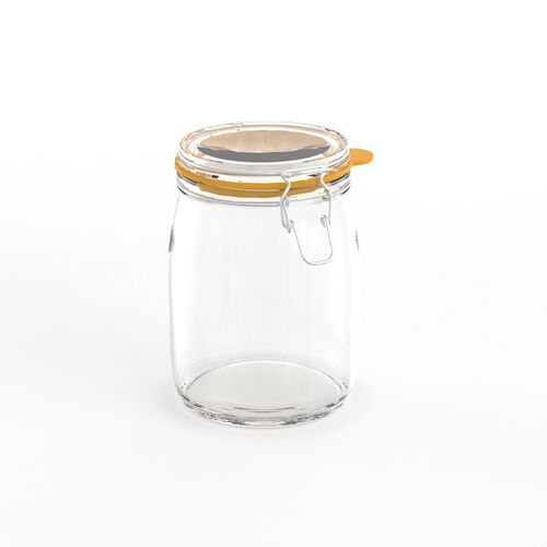Transparent Glass With Cap Jar 01 3D Model