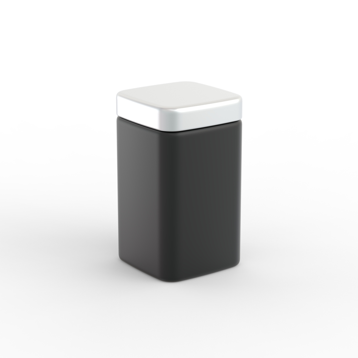 Black Metal Cap Jar 04 3D Model