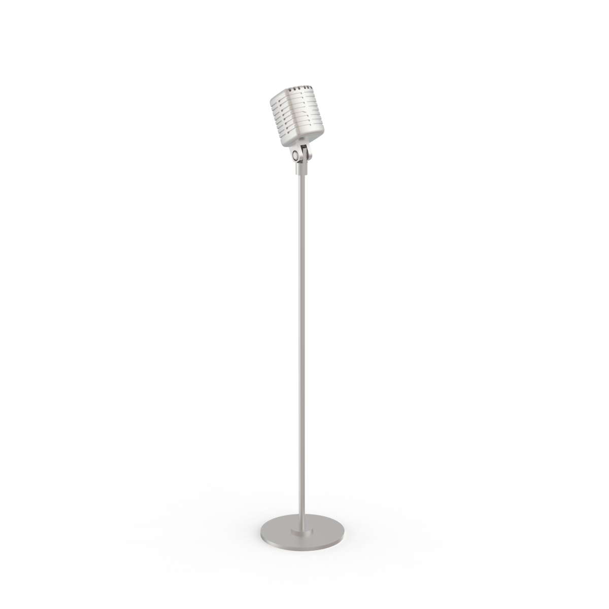 With Stand Metal Microphone 01 3D Model