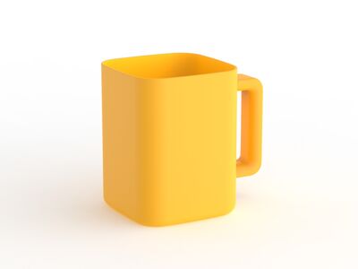 Ceramic Yellow Mug 02 3D Model