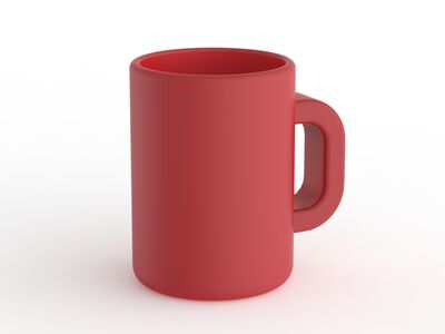 Ceramic Red Mug 03 3D Model