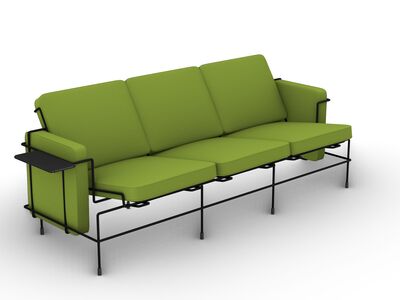 Traffic Sofa 3 Seats 3D Model