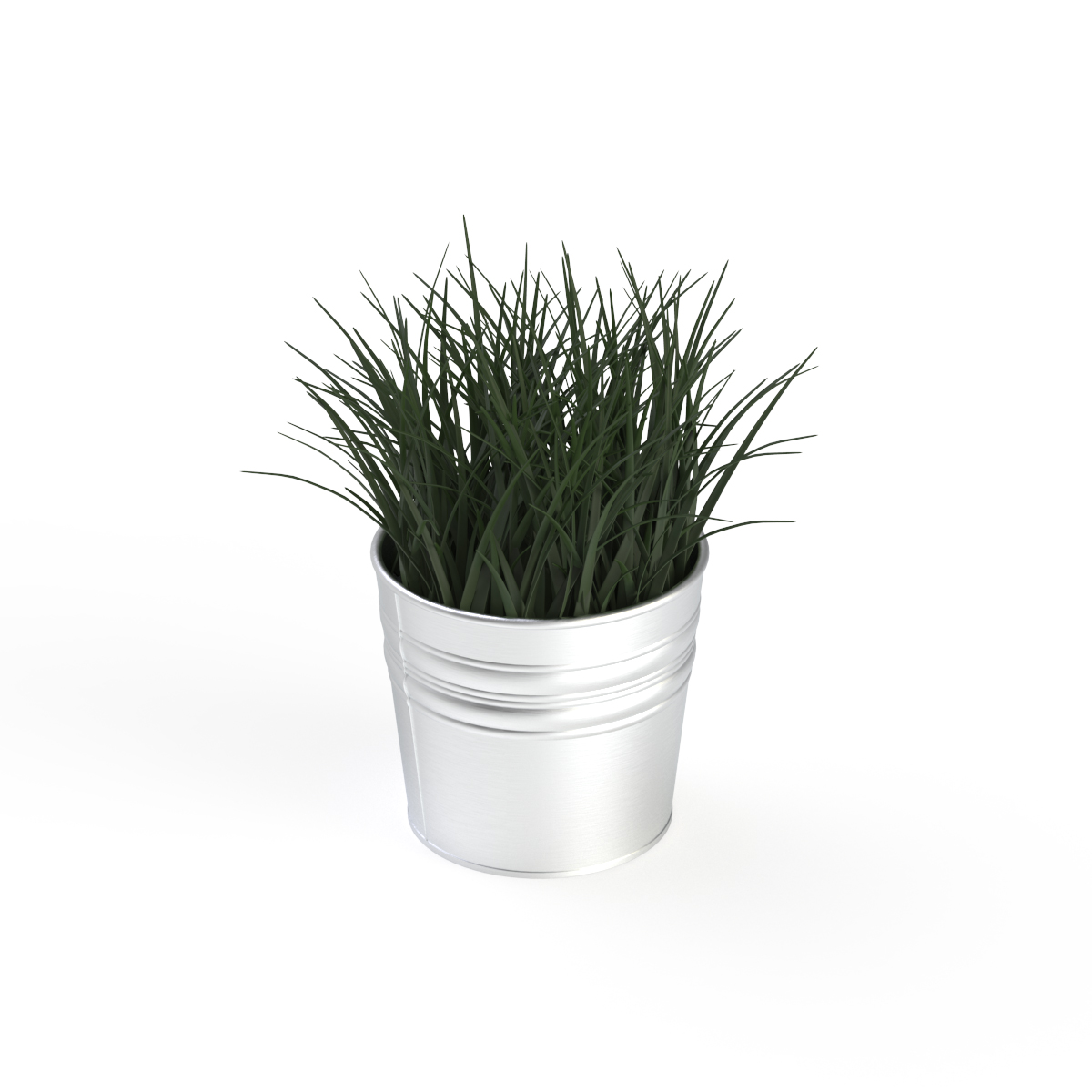And Plant Metal Vase Pot 02 3D Model