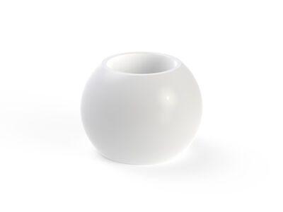 Ceramic White Round Pot 05 3D Model