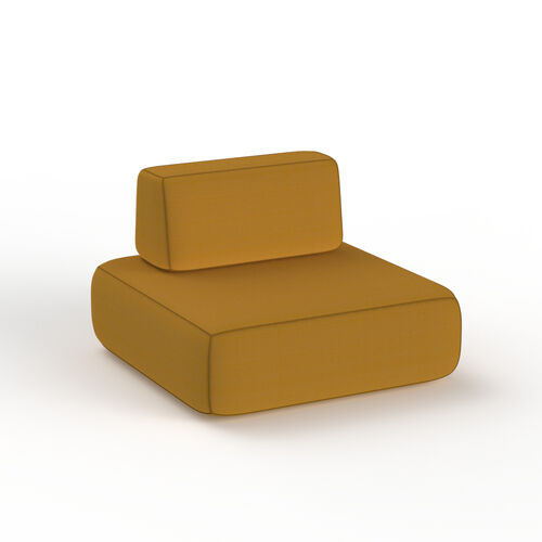 Pouf Armchair Fabric Orange_03