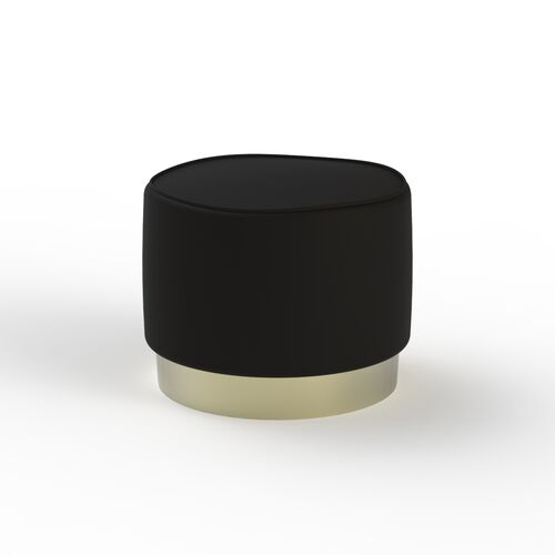 Pouf Fabric Black Metal Base_02