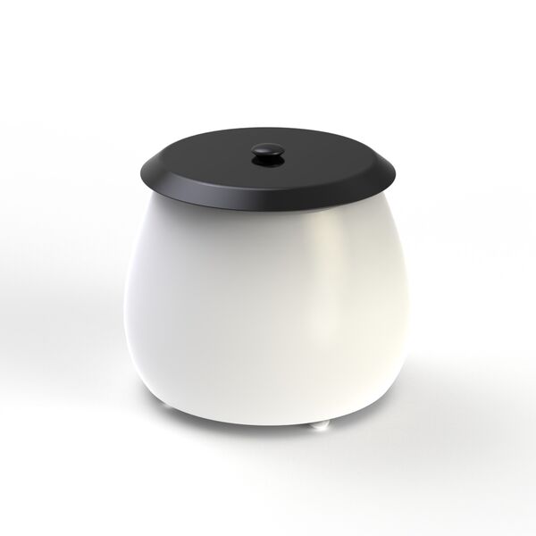 Pot Ceramic White With Cap Round_11