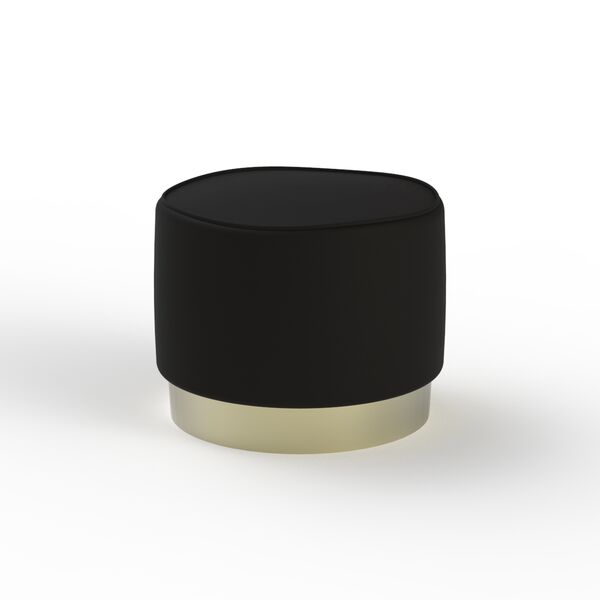 Pouf Fabric Black Metal Base_02