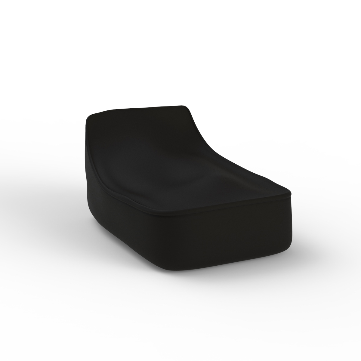 Armchair Fabric Black Pouf 04 3D Model
