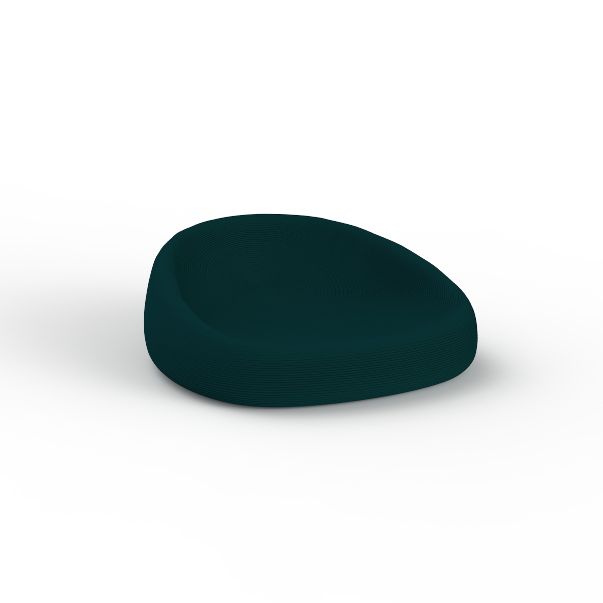 Armchair Fabric Green Pouf 01 3D Model