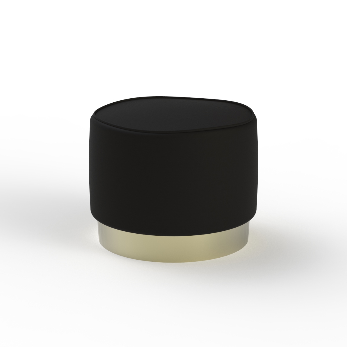 Fabric Black Metal Base Pouf 02 3D Model