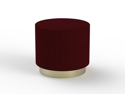 Pouf Fabric Brown Metal Base_09