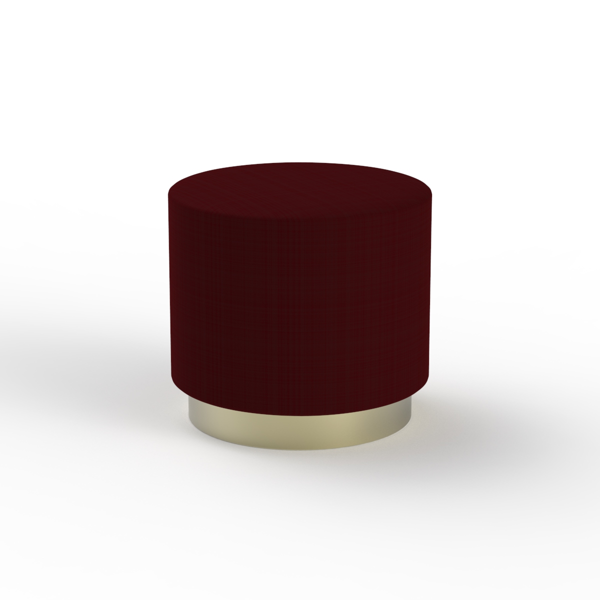 Fabric Brown Metal Base Pouf 09 3D Model