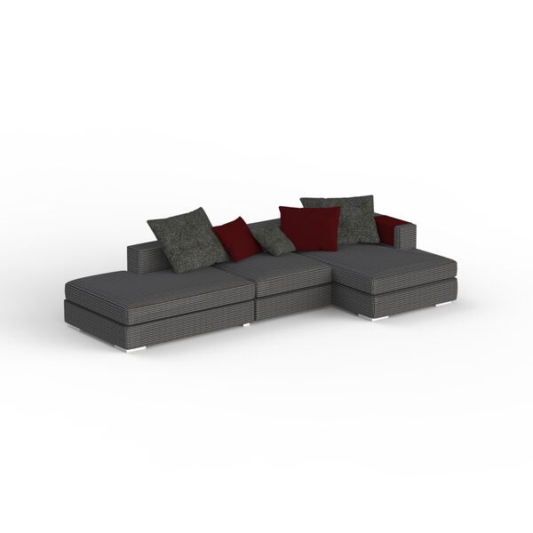 Sofa Angular Fabric Black and White Textured_01