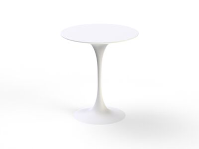 Table High Round White Plastic_03