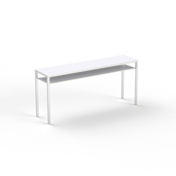 High Rectangular White Wood Table 02 3D Model