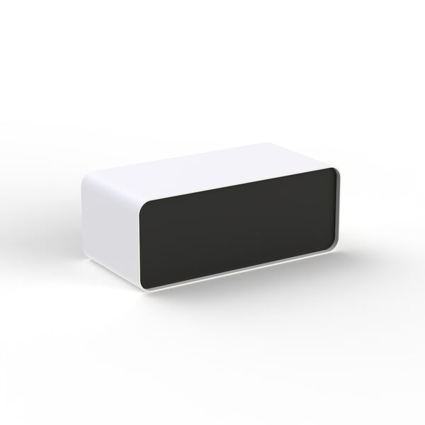 Table Low Rectangular Plastic White And Black_04