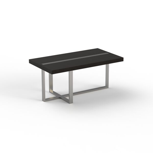 Table Low Rectangular Top Wood Metal Stand_05
