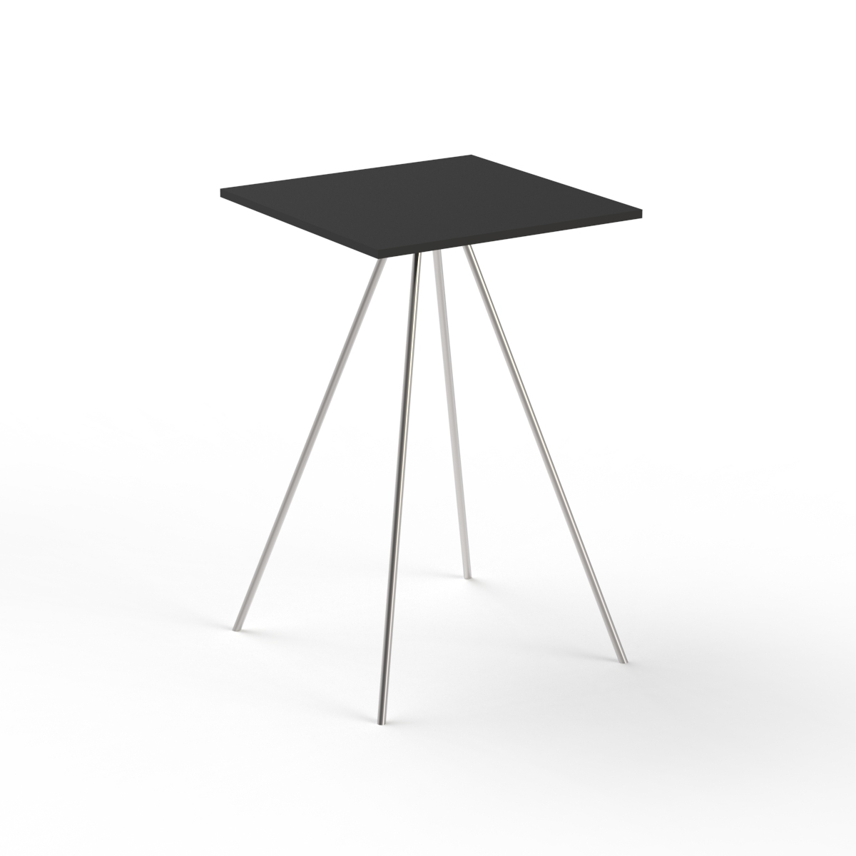High Square Wood Top Metal Stand Table 05 3D Model