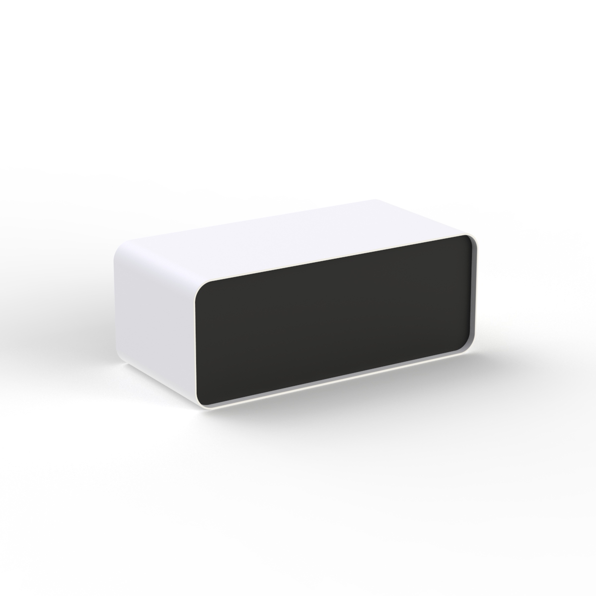 Low Rectangular Plastic White And Black Table 04 3D Model