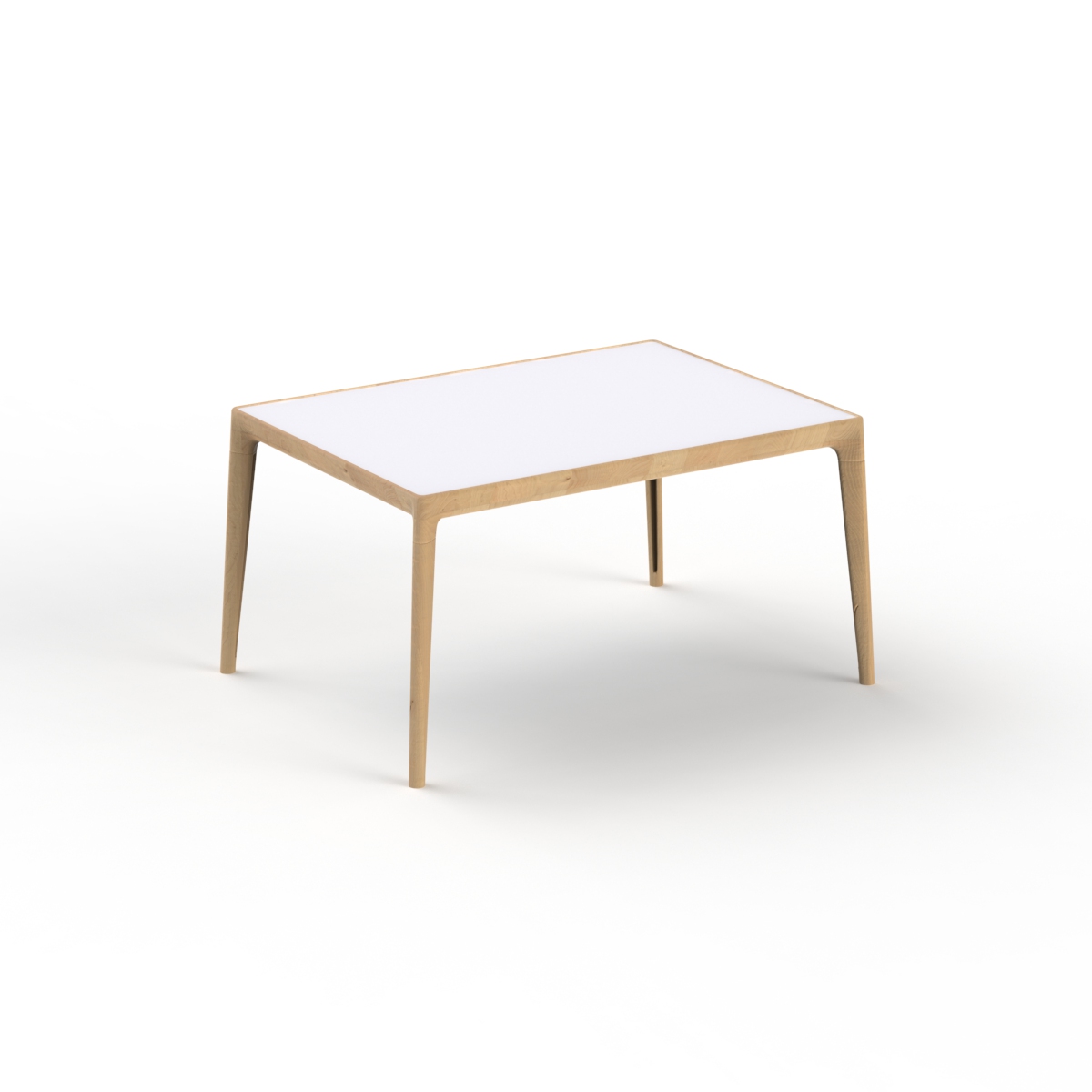 Low Rectangular Scandinavian Light Wood Table 02 3D Model