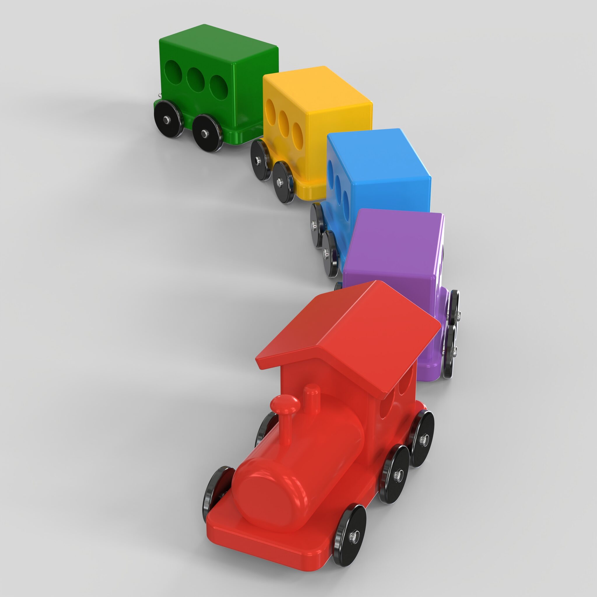 Train Toy Wooden 3D Model