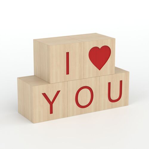 San Valentine´s Wooden Cubes